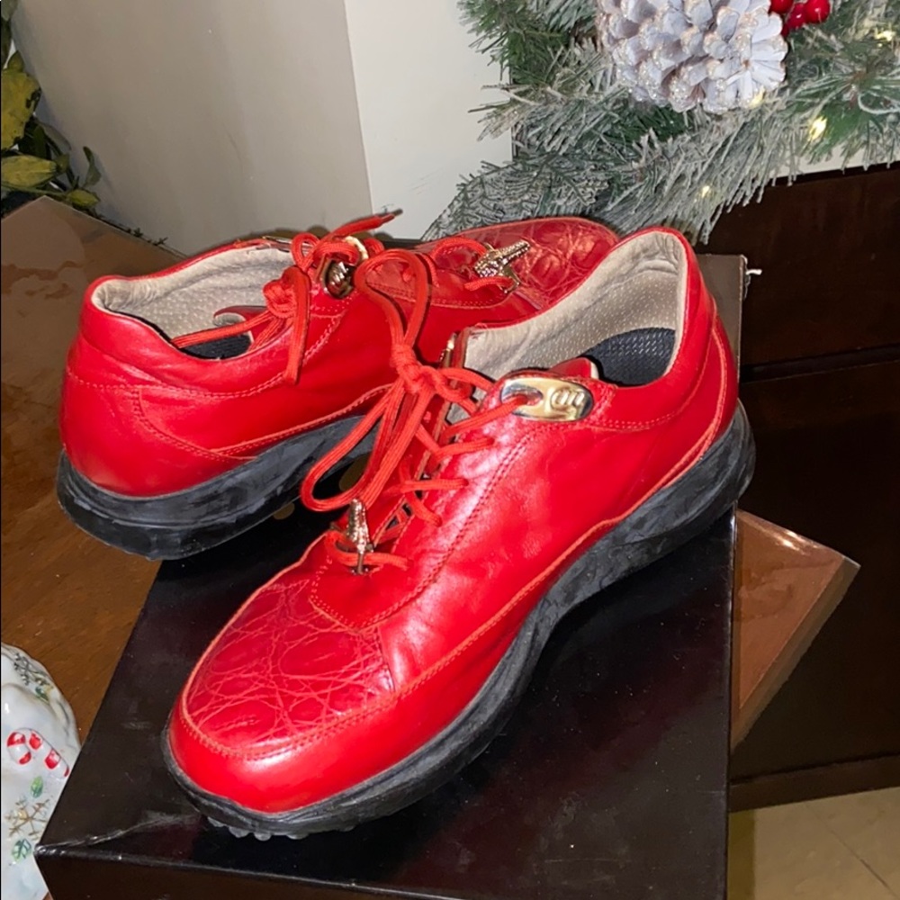 COPY - Mauri Red Leather Sneakers
